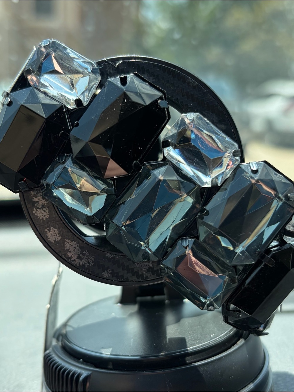 Crystal Statement Bracelet in Black, Clear, & Smoke